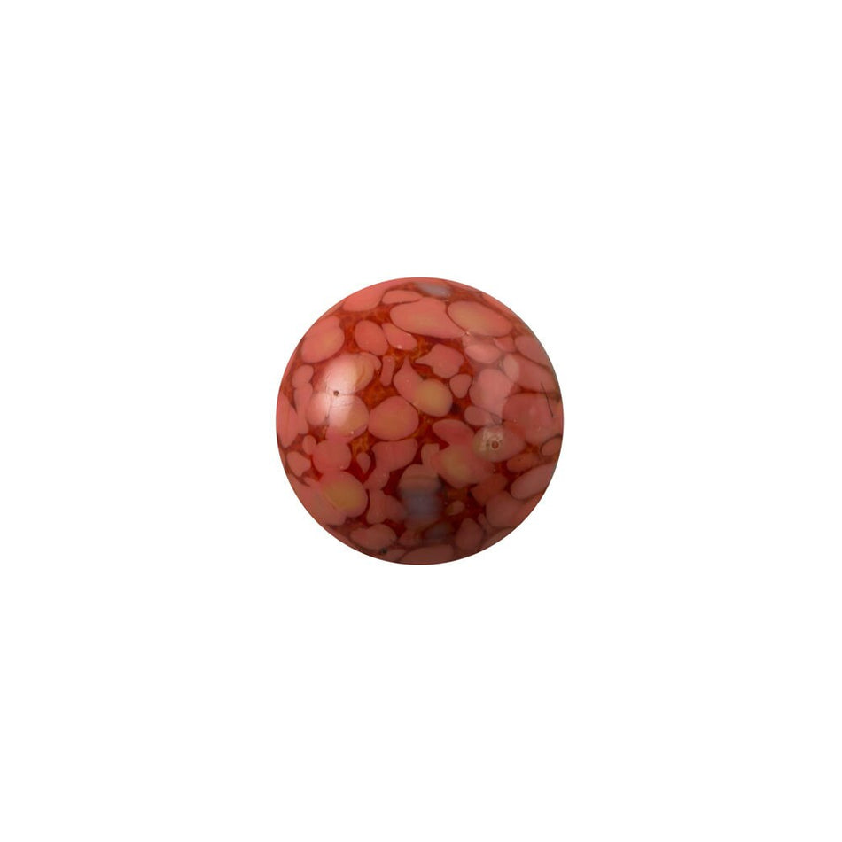 Vintage Coral Matrix Glass Cabochons 9mm (6) cab1004B