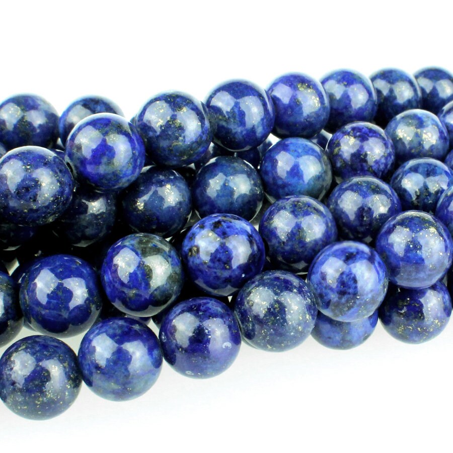 Dakota Stones Lapis 6mm Round Gemstones. 8" Strand. LAP6RD-8