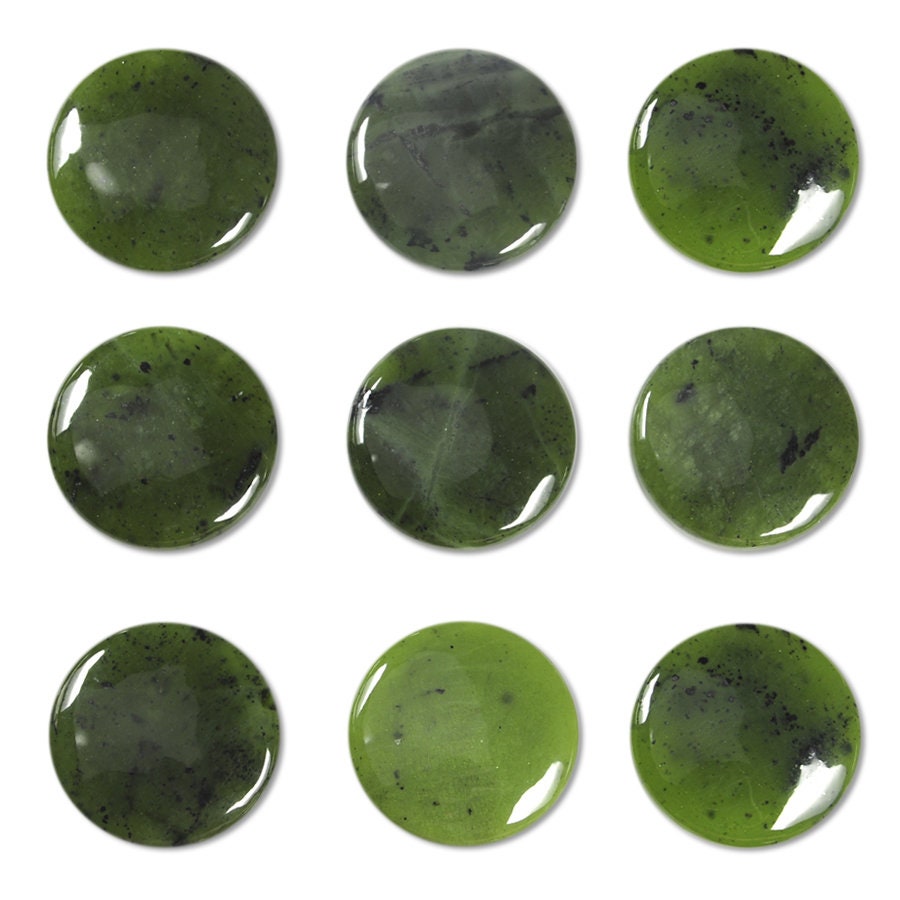 Dakota Stones Jade 25mm Round Cabochon Coin Gemstones. (1) CAB-JAD25DC
