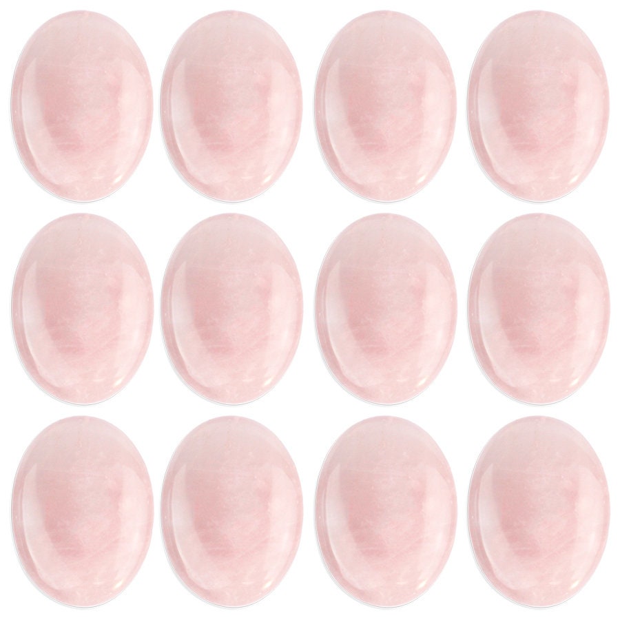 Dakota Stones Rose Quartz 25x18mm Round Cabochon Gemstones. CAB-RQZ25x18OV