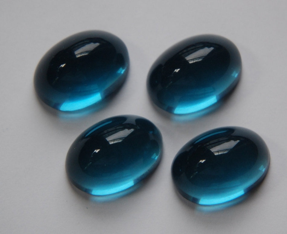 Vintage German High Dome Montana Blue Cabochons 25mm x 18mm cab588C
