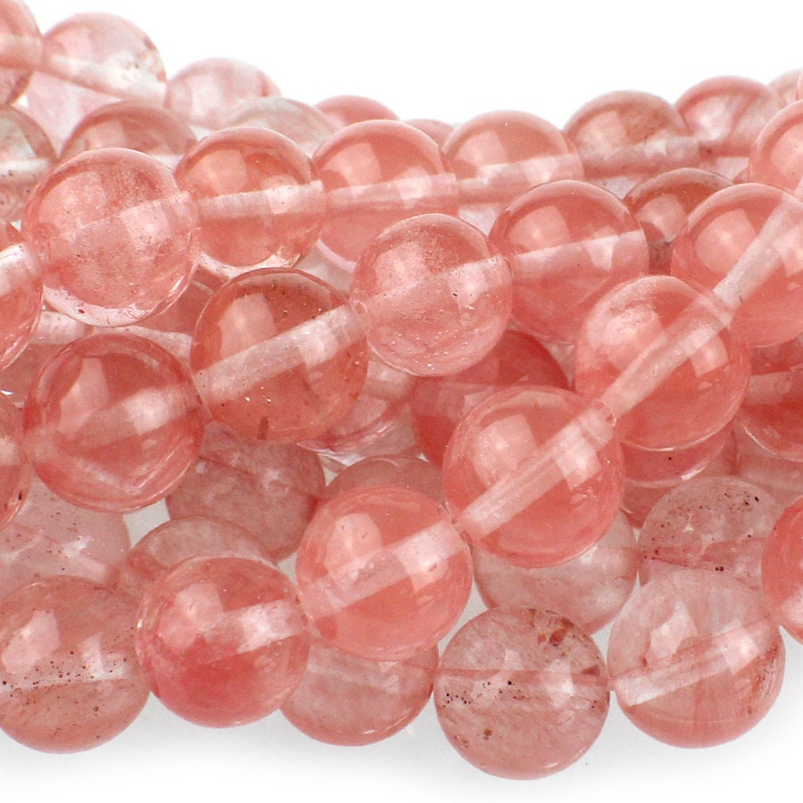 Dakota Stones Cherry Quartz 10mm Round Gemstones 8" Strand CHQ10RD-8