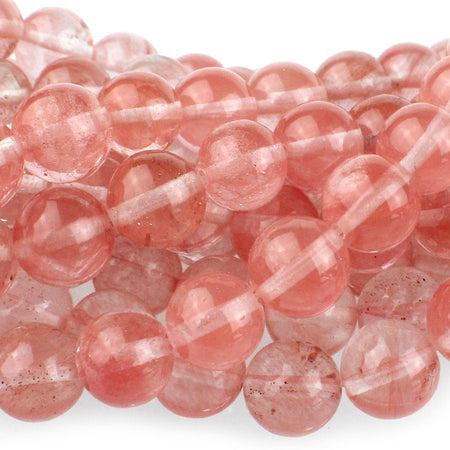 Dakota Stones Cherry Quartz 10mm Round Gemstones 8" Strand CHQ10RD-8