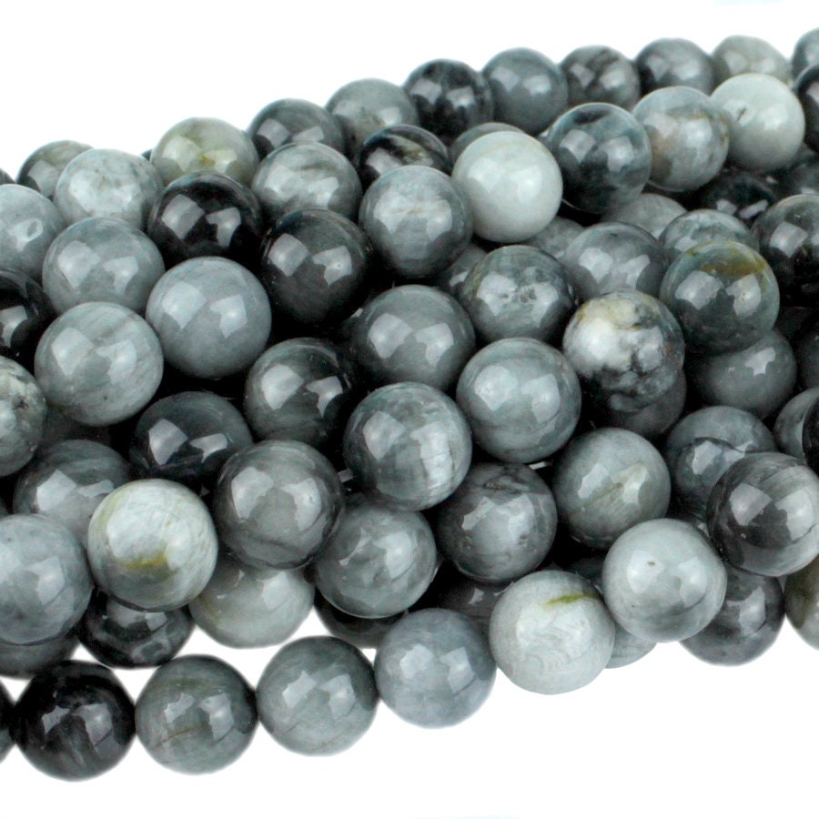 Dakota Stones  Chrysoberyl Gray Cats Eye 10mm Round Gemstones 8" Strand CAT10RD-8