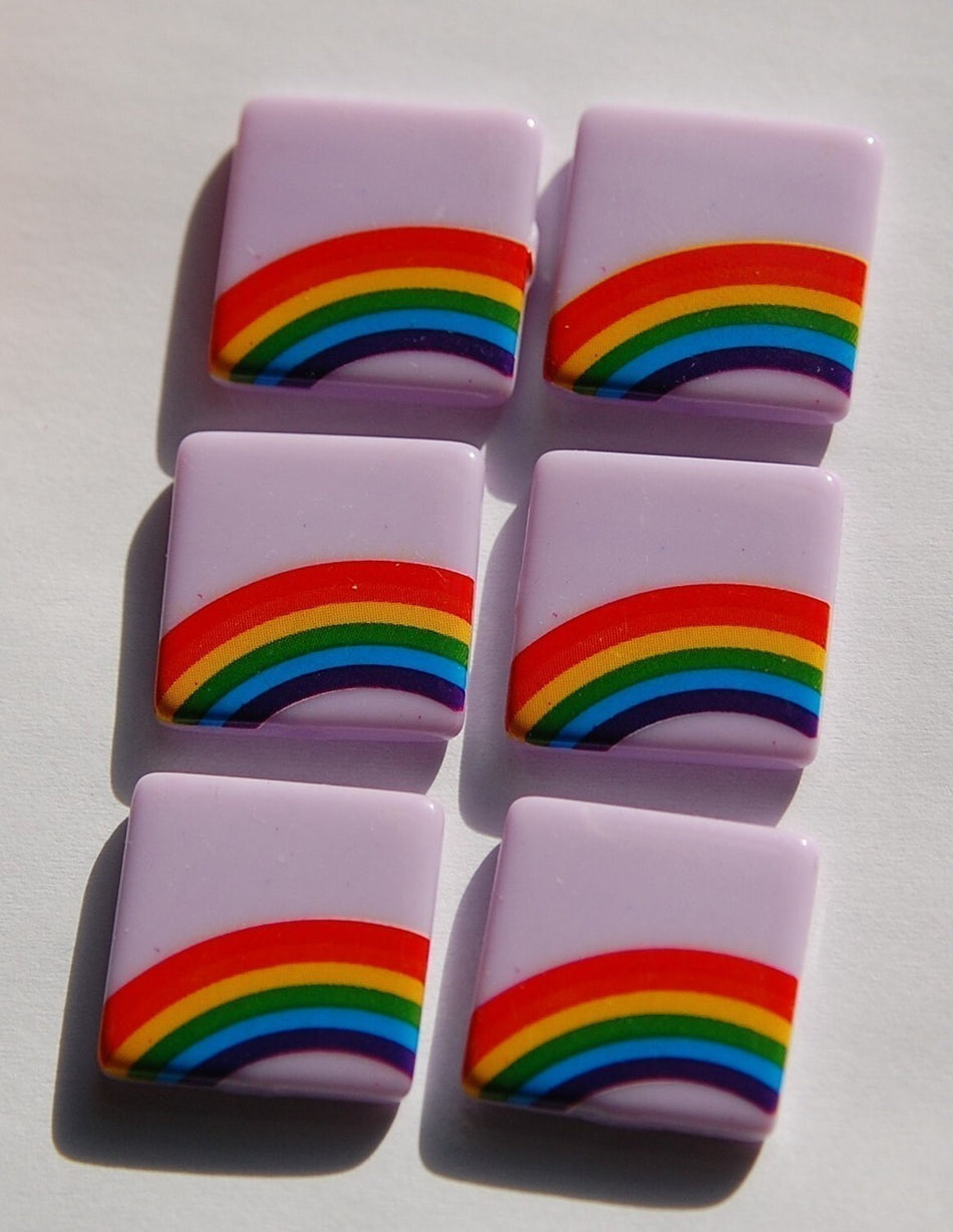 Vintage West German Purple Rainbow Cabochon 20mm (6) cab437B
