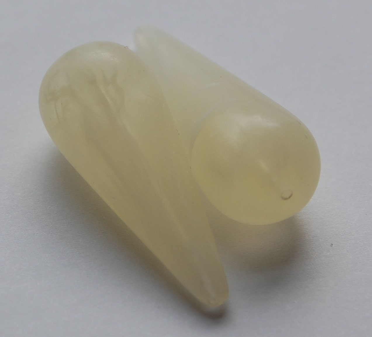 Vintage Italian Lucite Yellow with White Swirled Teardrop Focal Beads bds917B