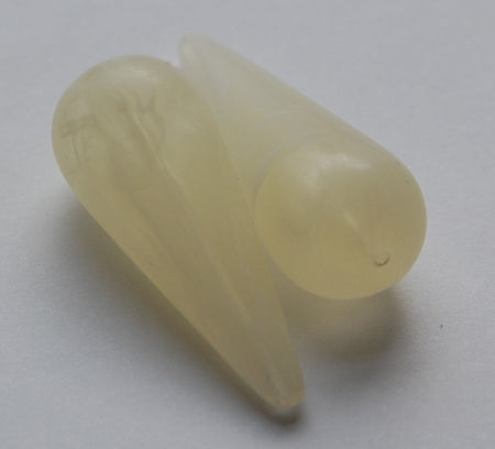 Vintage Italian Lucite Yellow with White Swirled Teardrop Focal Beads bds917B