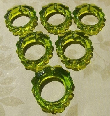 Vintage Green Oval Scalloped Hoops with Multiple Beading Holes pnd133G