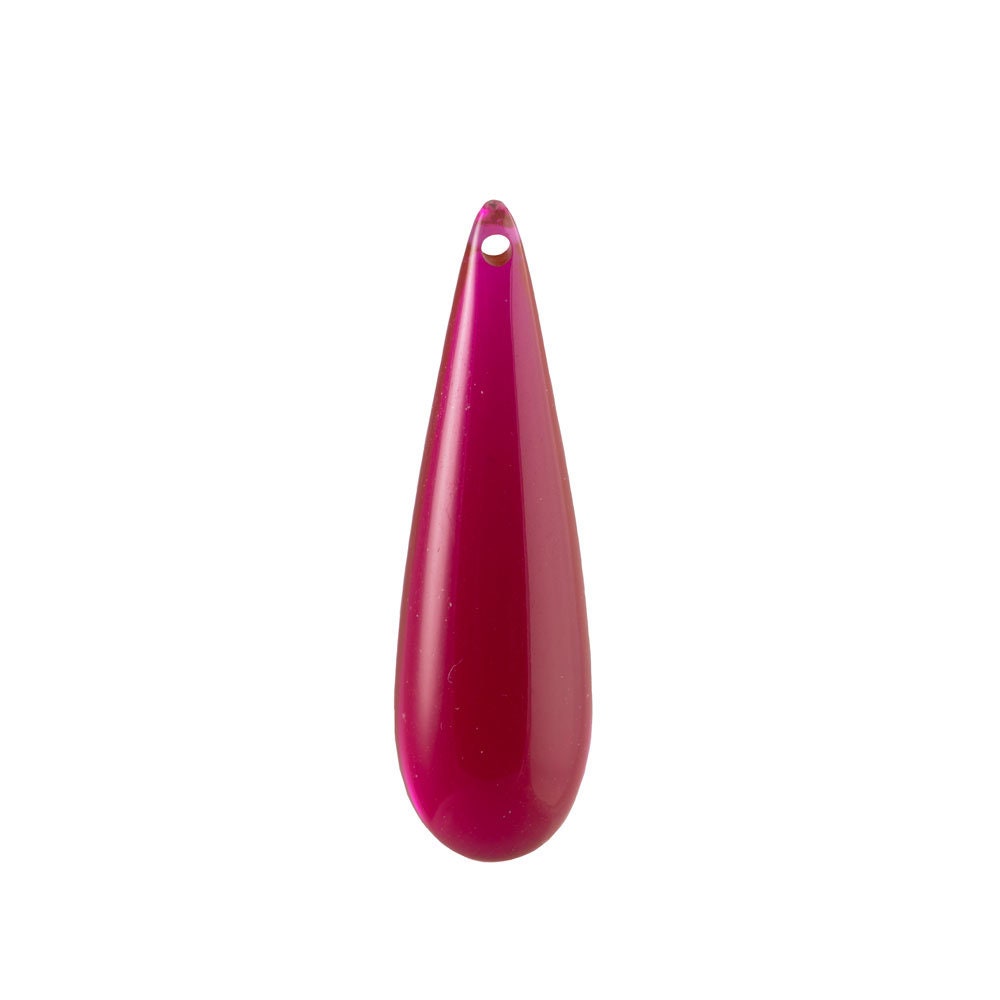 Large Acrylic Top Hole Teardrop Beads Fuchsia Rose 40x10mm (4) bds090Fv2