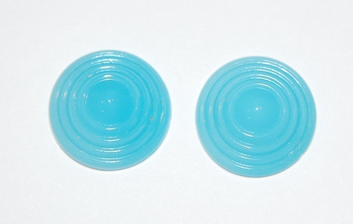 Vintage Deco Czech Blue Cone Pyramid Glass Cabochons cab347