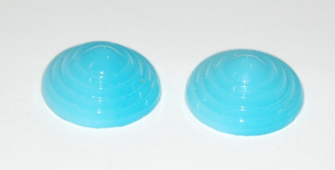Vintage Deco Czech Blue Cone Pyramid Glass Cabochons cab347