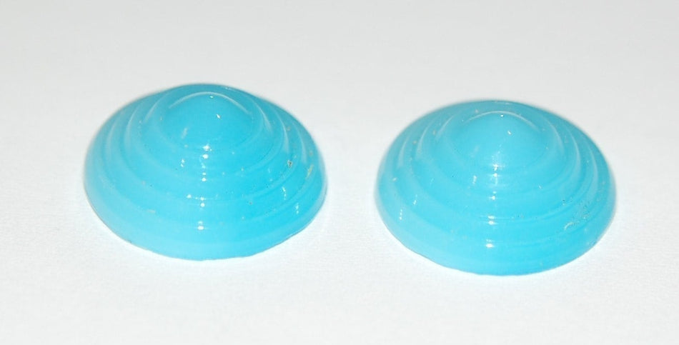 Vintage Deco Czech Blue Cone Pyramid Glass Cabochons cab347