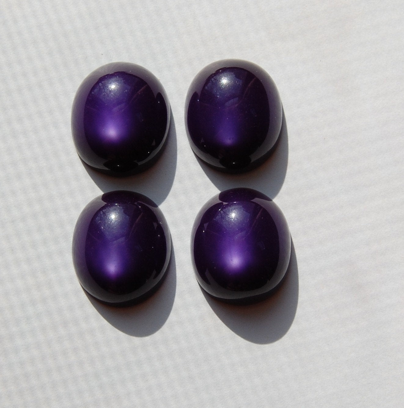Vintage Deep Purple Moonglow Cabochons 18mm x 16mm cab273