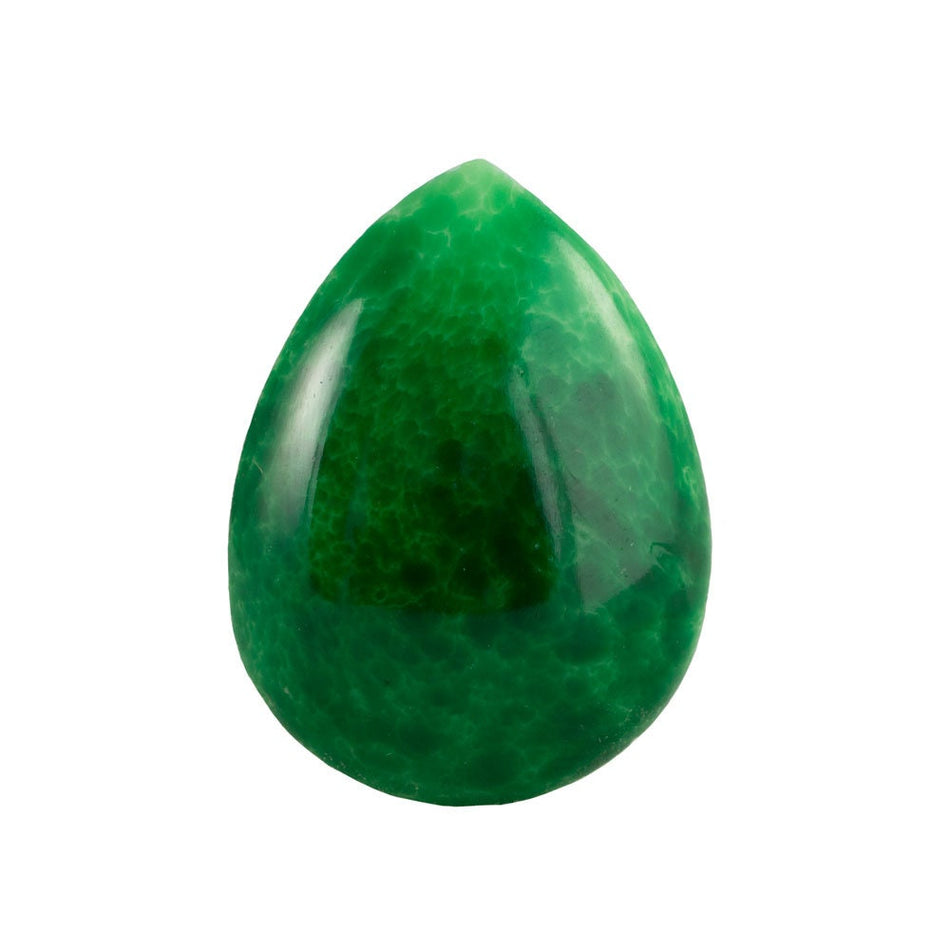 Vintage Jade Matrix Glass Teardrop Cabochon 40X30mm (1) cab6031C