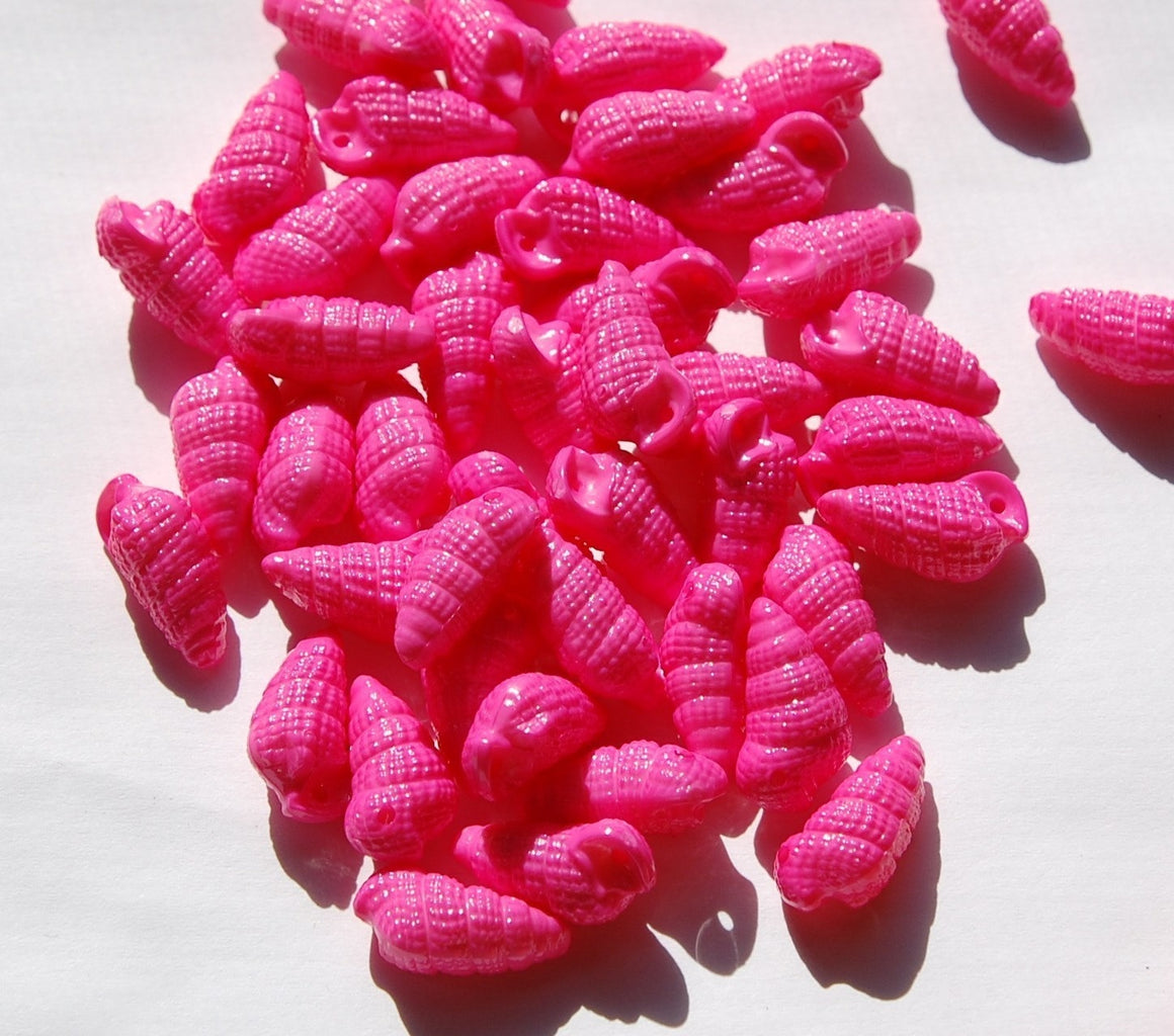 Vintage West German Acrylic Pink Seashell Charms 18x9mm chr107J