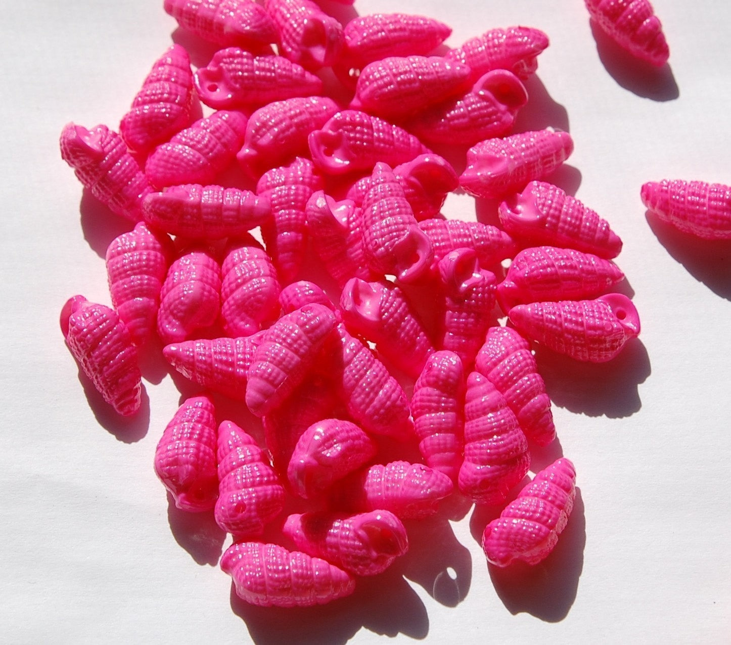 Vintage West German Acrylic Pink Seashell Charms 18x9mm chr107J