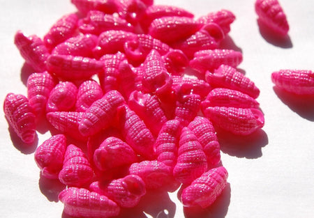 Vintage West German Acrylic Pink Seashell Charms 18x9mm chr107J