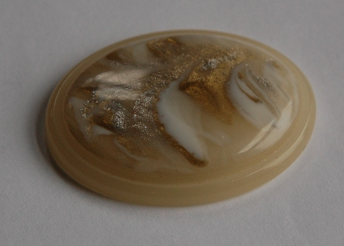 Vintage Off White with White Gold and Silver Swirl 40x30mm Cabochons cab405G