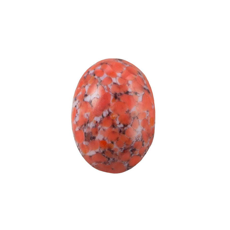 Vintage Opaque Coral Matrix Glass Cabochons 18x13mm (4) cab6005B