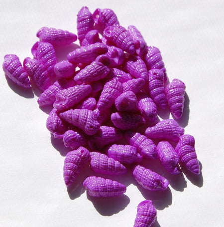Vintage West German Purple Seashell Charms 18x9mm chr107H