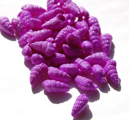 Vintage West German Purple Seashell Charms 18x9mm chr107H