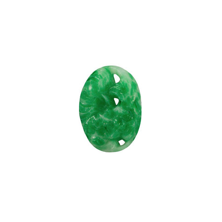 Vintage Jade Matrix Etched Floral Glass Cabochon 14x10mm (4) cab6050C