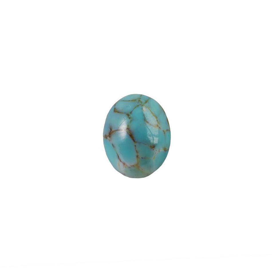 Turquoise Blue Matrix Glass Cabochons 10x8mm (6) cab6002Av2