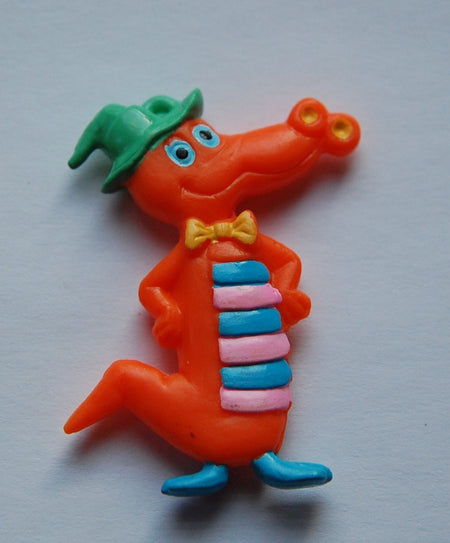 Silly Vintage Orange Alligator Pendant Charm chr057D