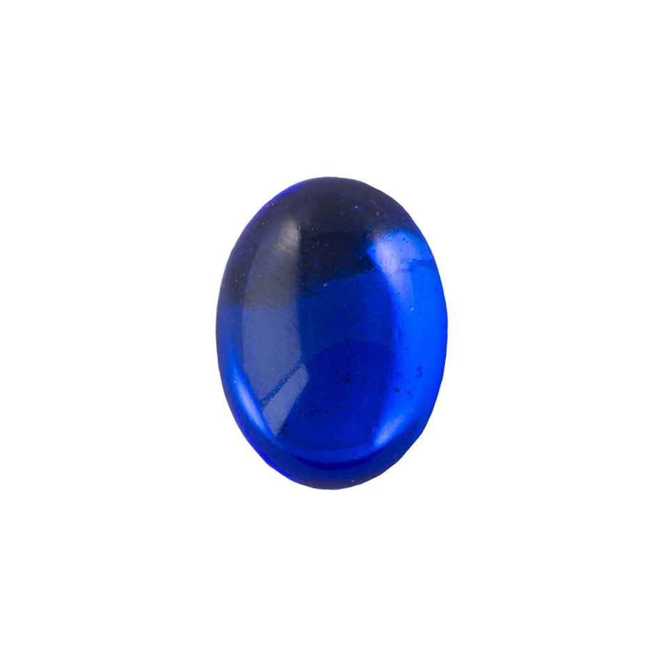 18x13mm Translucent Sapphire Foiled Glass Oval Cabochons (2) cab4005L