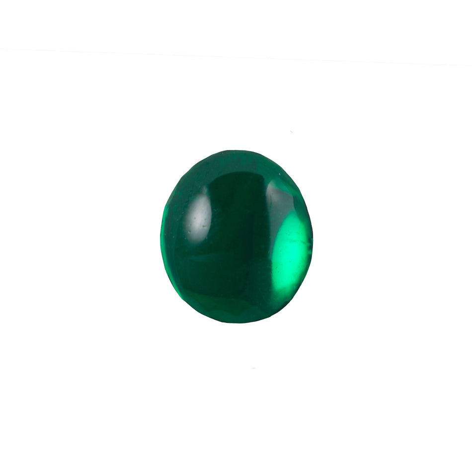 12x10mm Translucent Emerald Foiled Glass Oval Cabochons (6) cab4003B