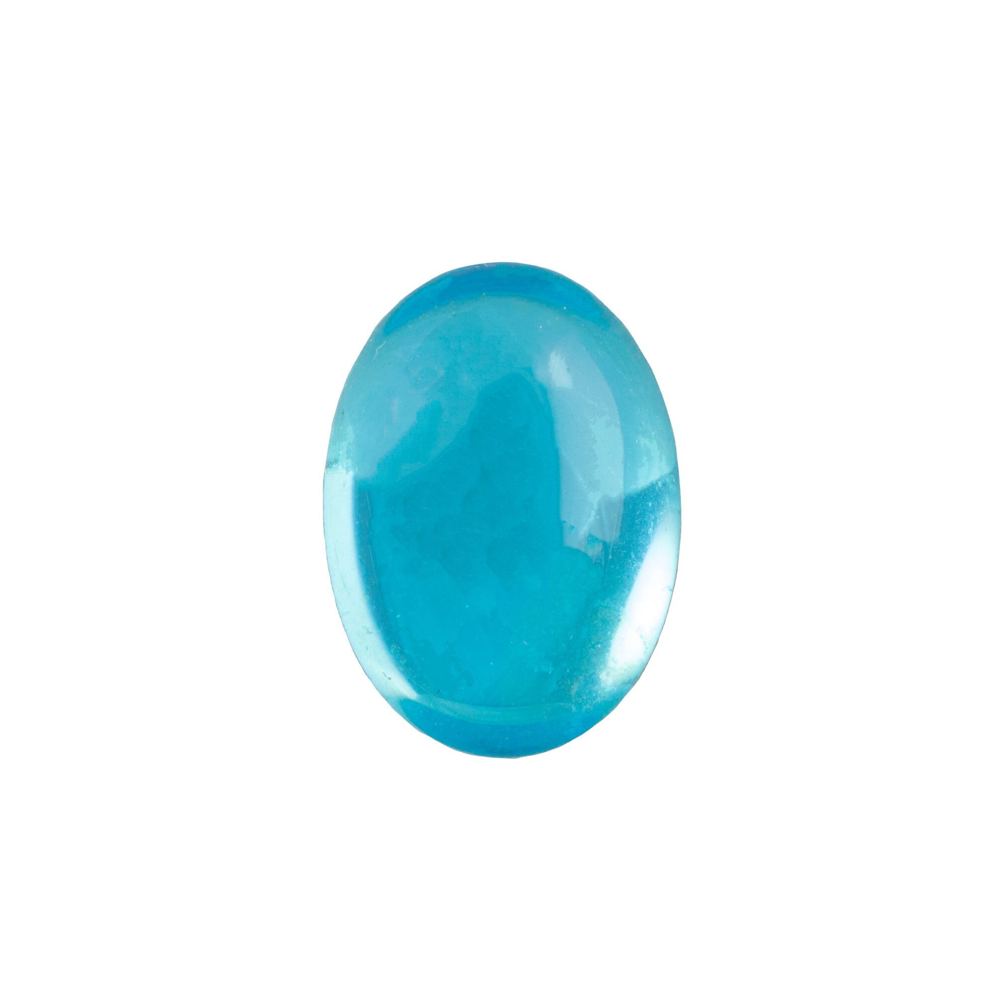 18x13mm Translucent Aqua Foiled Glass Oval Cabochons (2) cab4005J