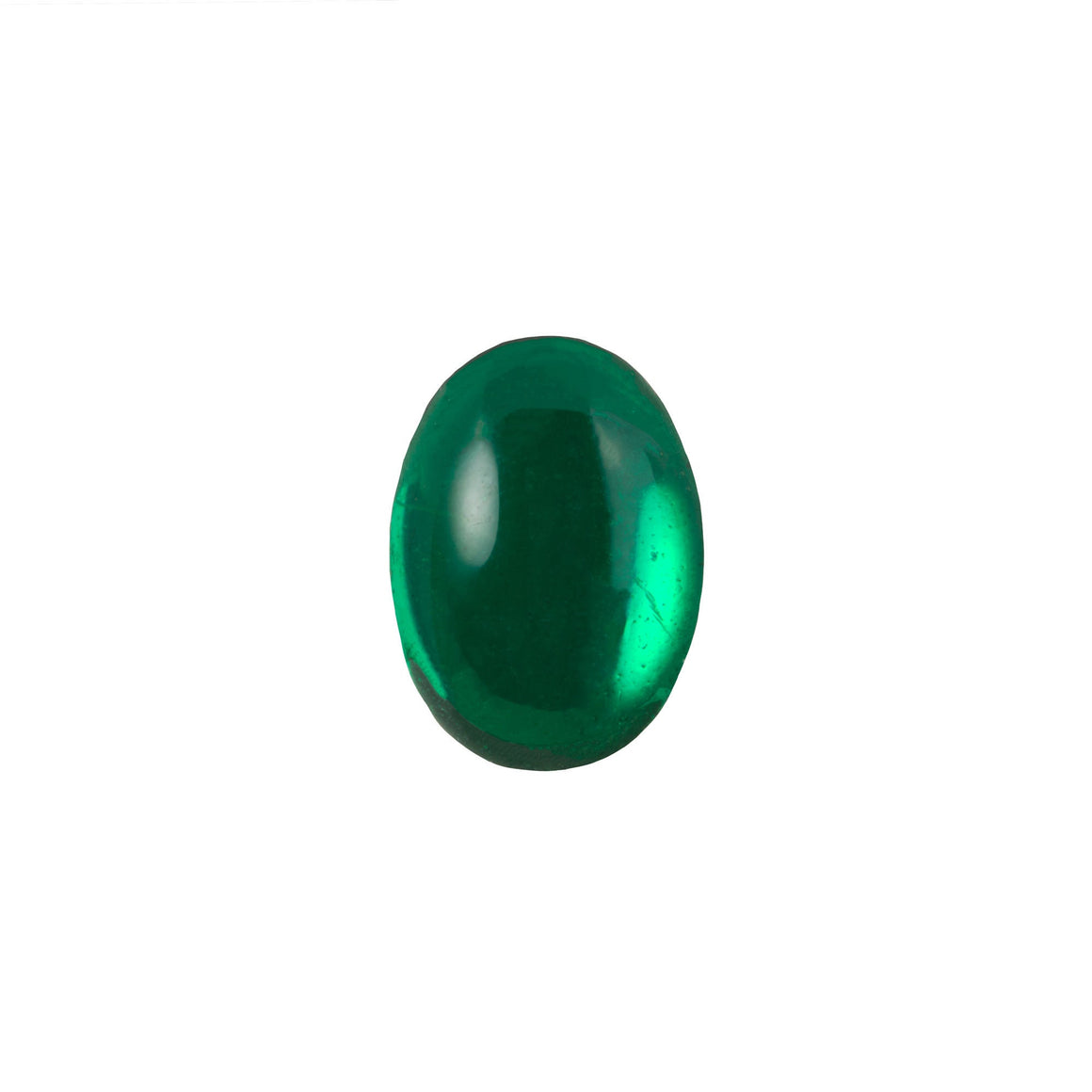 14x10mm Translucent Emerald Foiled Glass Oval Cabochons (4) cab4004B