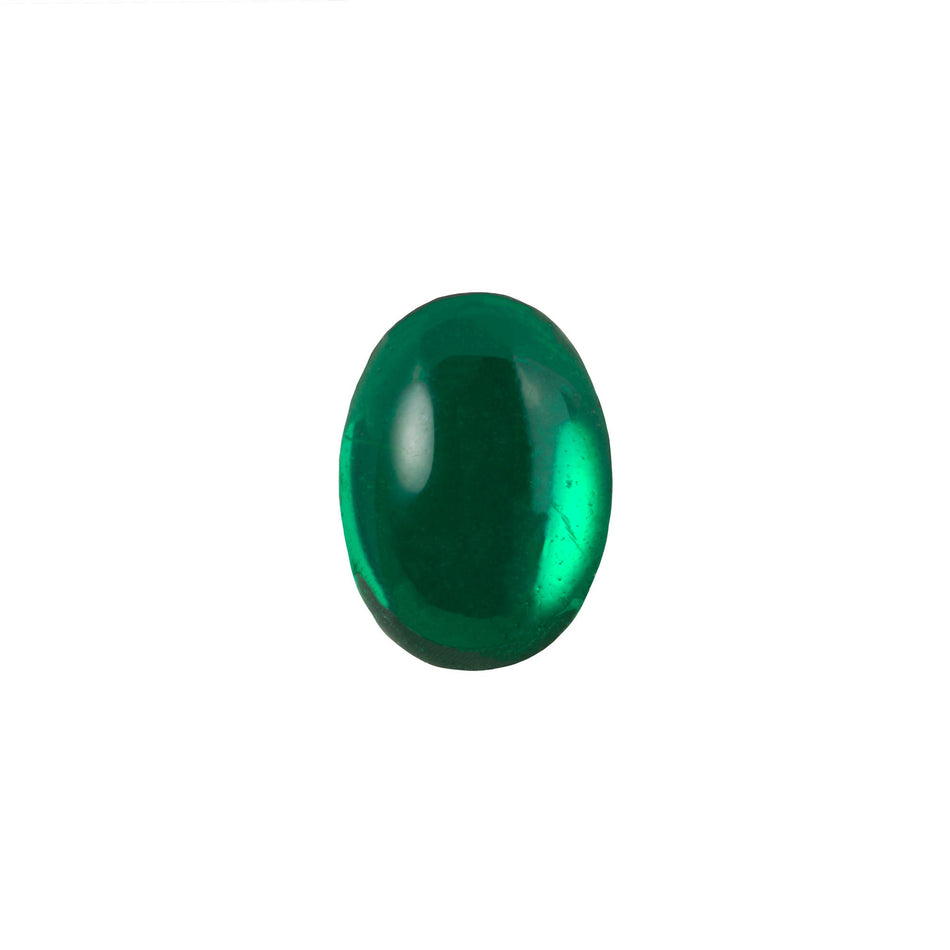 14x10mm Translucent Emerald Foiled Glass Oval Cabochons (4) cab4004B