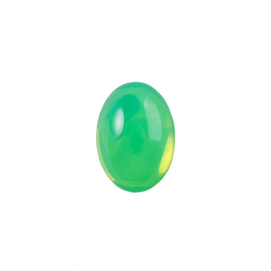 Green Opal Foiled Glass Oval Cabochon 14x10mm (4) cab5004AA