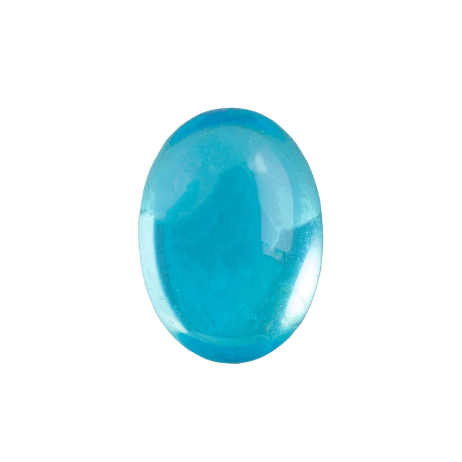 25x18mm Translucent Aqua Foiled Glass Oval Cabochons (1) cab4006J