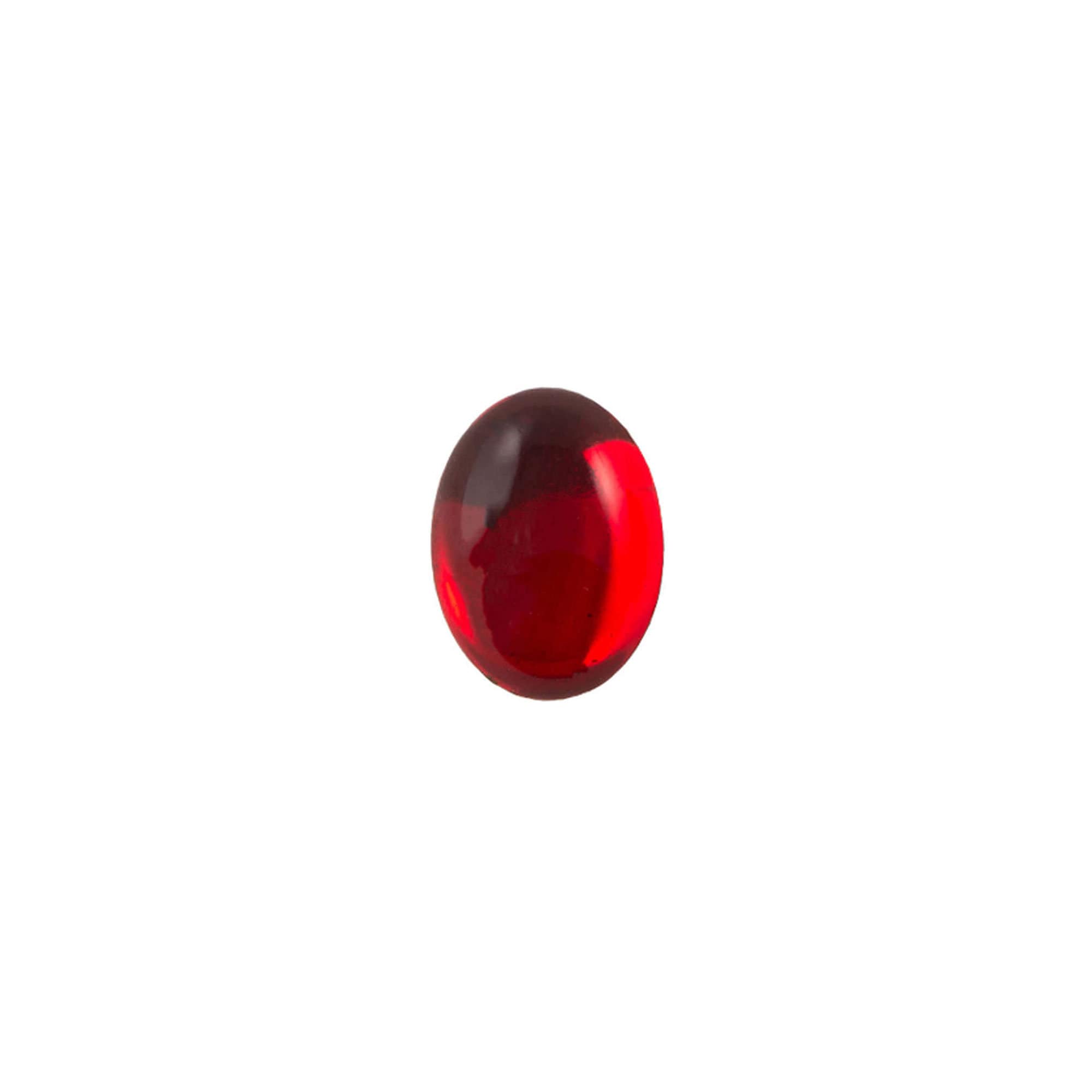 8x6mm Translucent Ruby Foiled Glass Oval Cabochons (12) cab4001A