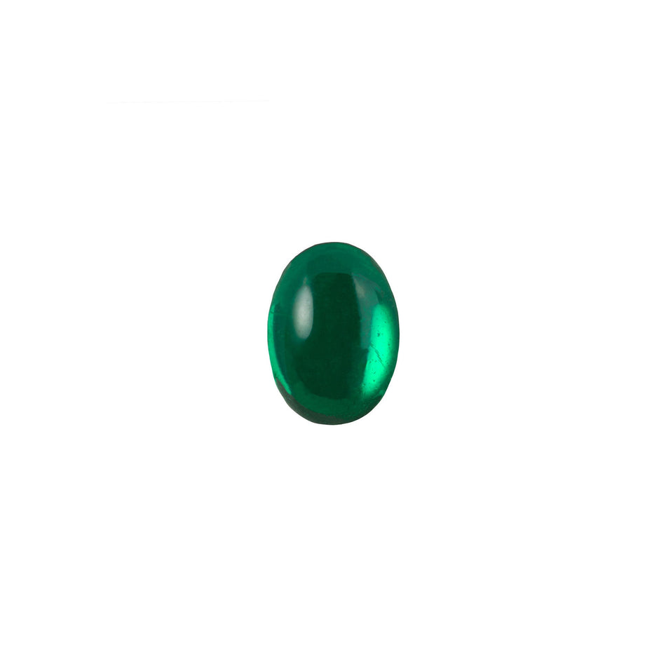 8x6mm Translucent Emerald Foiled Glass Oval Cabochons (12) cab4001B