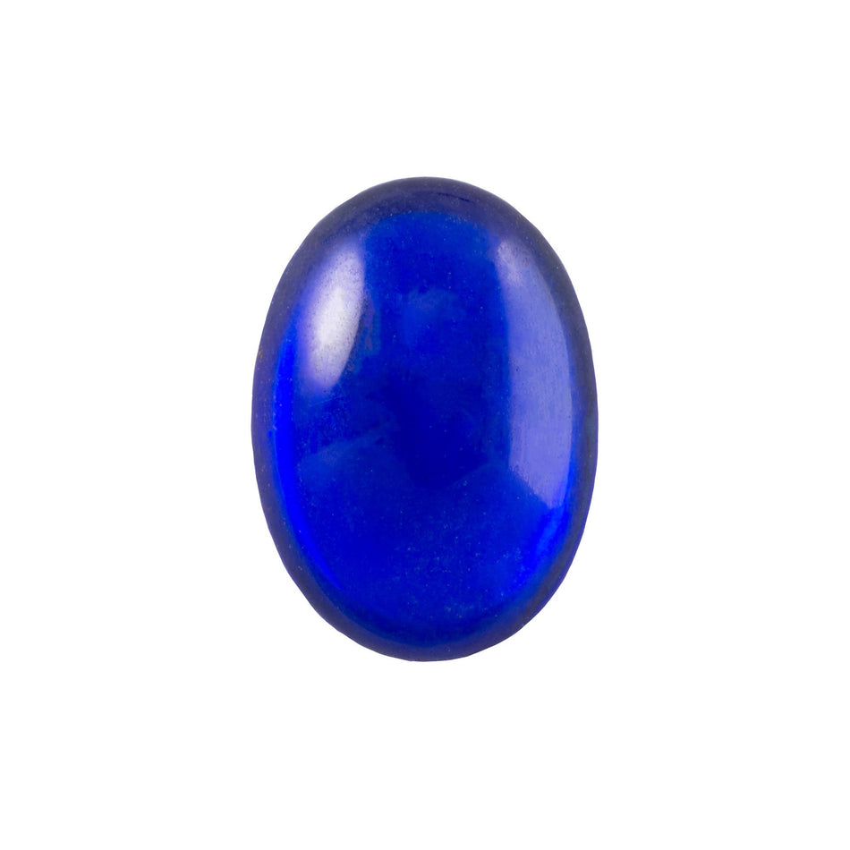 25x18mm Translucent Sapphire Foiled Glass Oval Cabochons (1) cab4006L