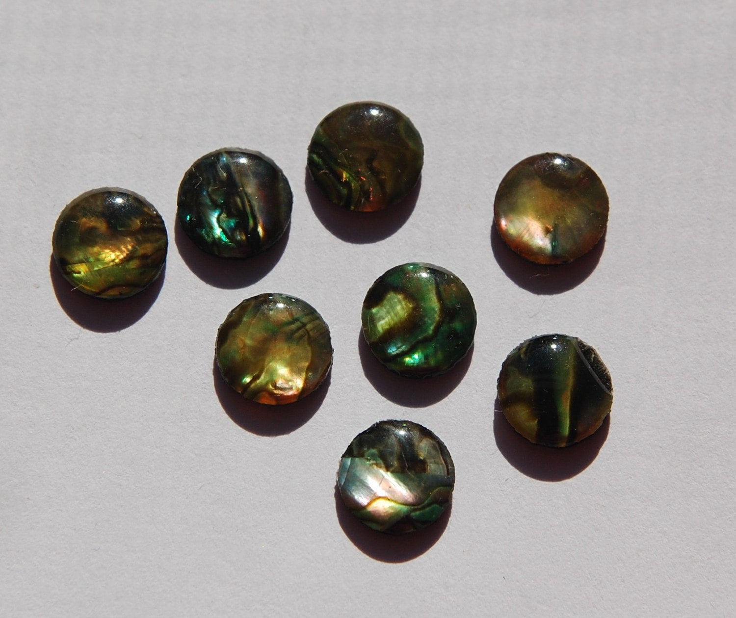Vintage Paua Shell Cabochons 9mm cab725A