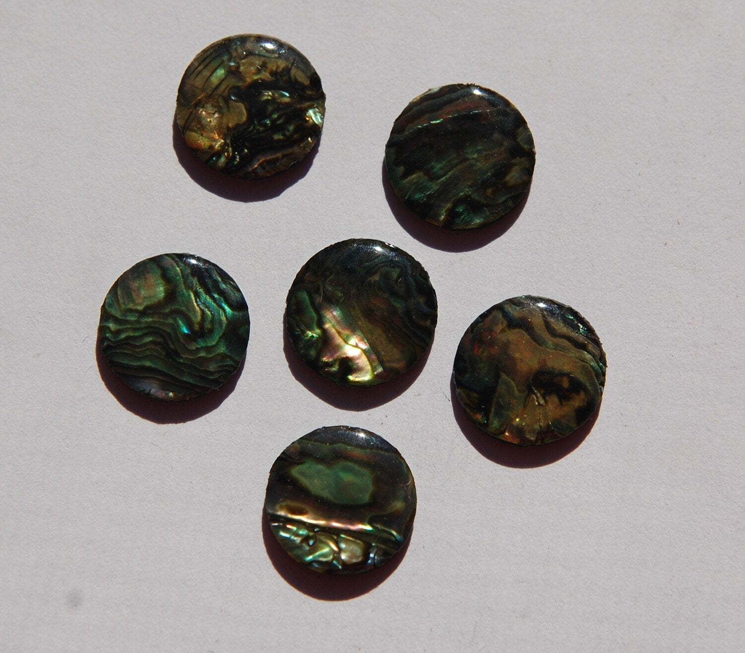Vintage Paua Shell Cabochons 15mm cab725B