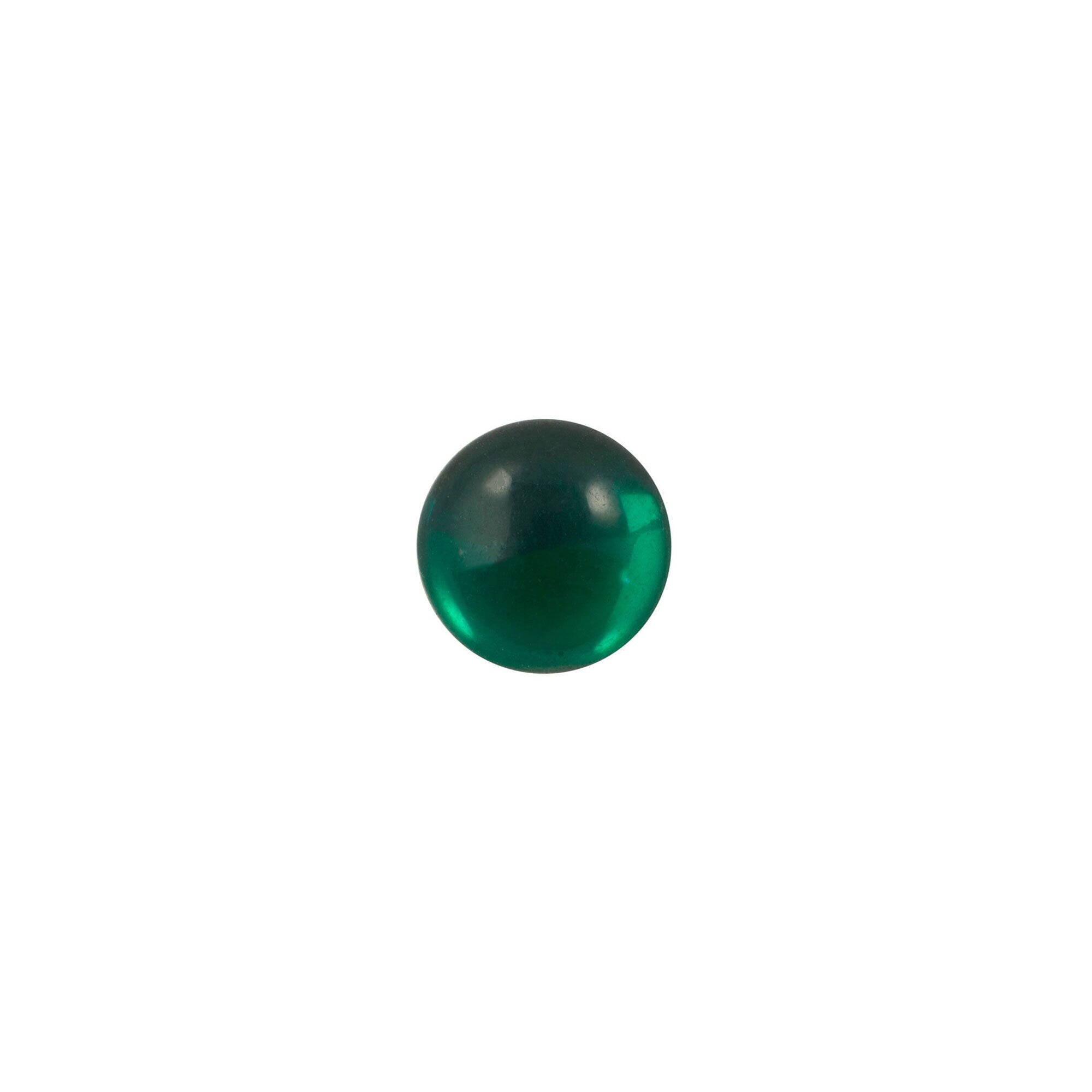 5mm Translucent Emerald Foiled Glass Round Cabochons (24) cab2002B