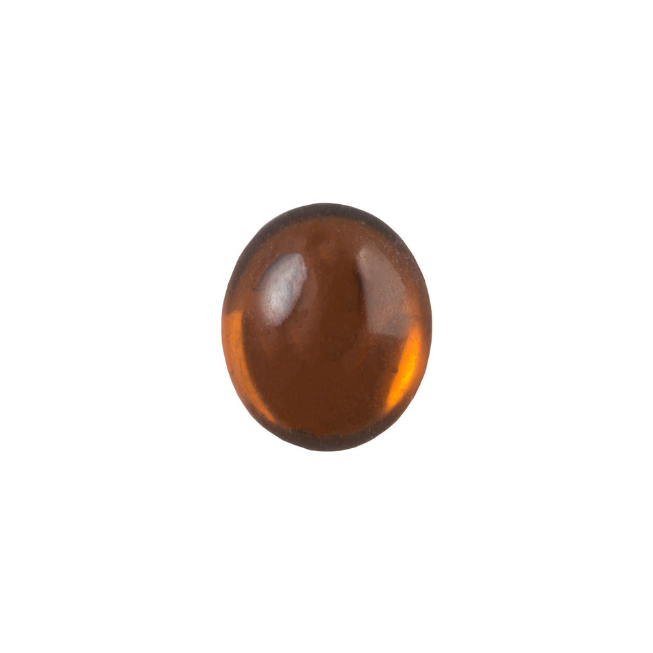 12x10mm Translucent Smokey Topaz Foiled Glass Oval Cabochons (6) cab4003W