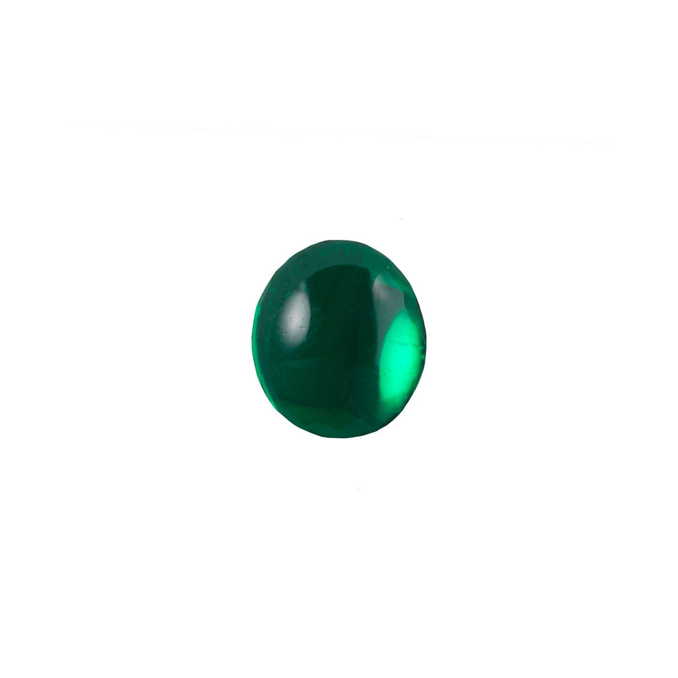 10x8mm Translucent Emerald Foiled Glass Oval Cabochons (8) cab4002B