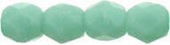 3mm Czech Faceted Opaque Turquoise Firepolish Glass Beads (50)