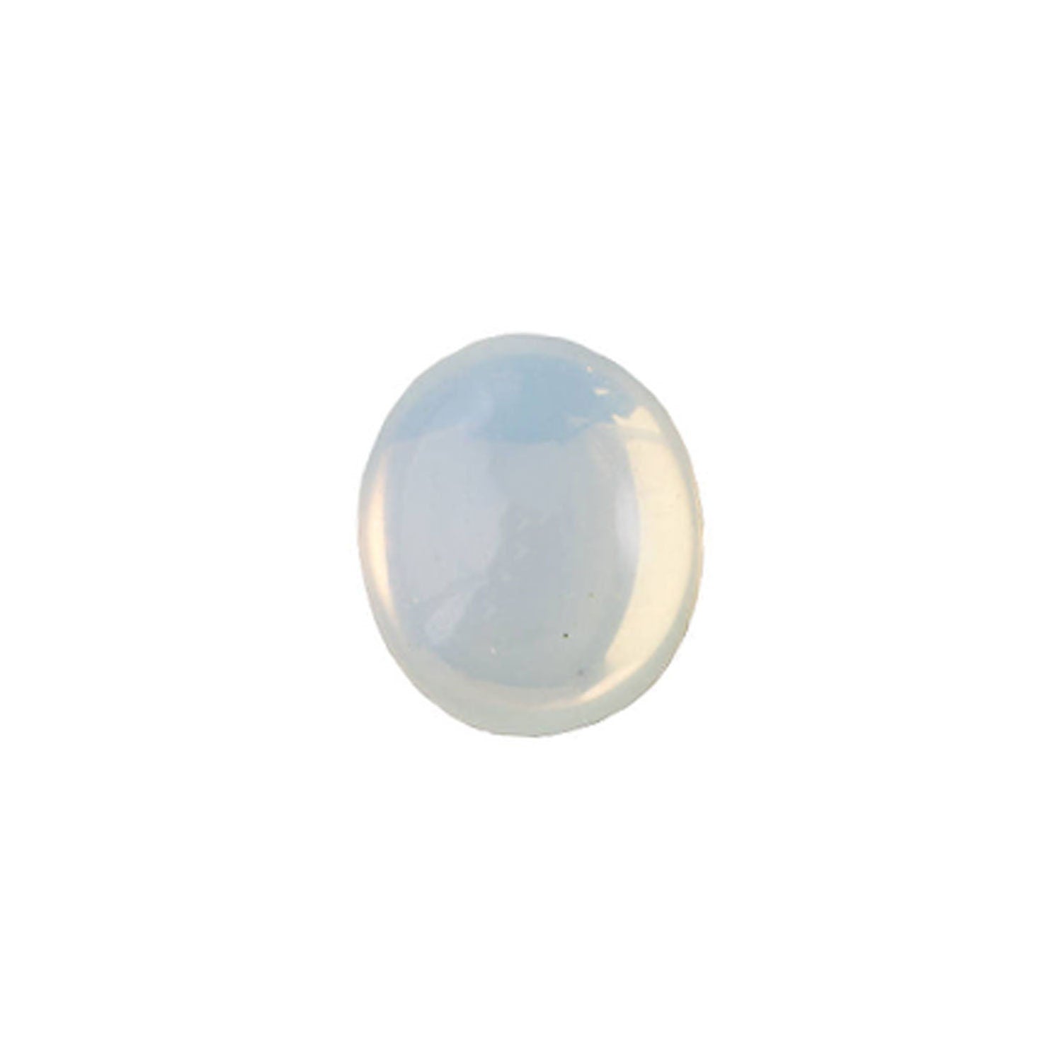 White Opal Foiled Glass Oval Cabochons 12x10mm (6) cab5003AE