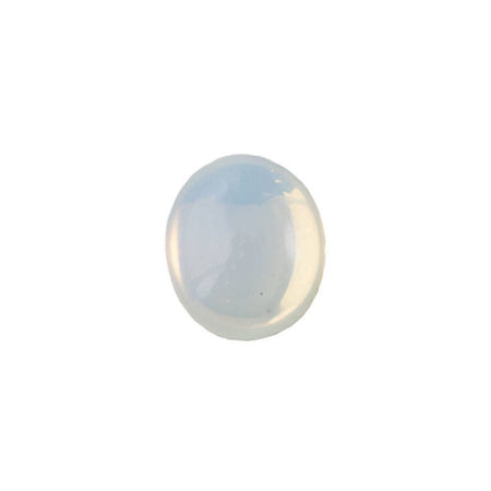 White Opal Foiled Glass Oval Cabochons 12x10mm (6) cab5003AE