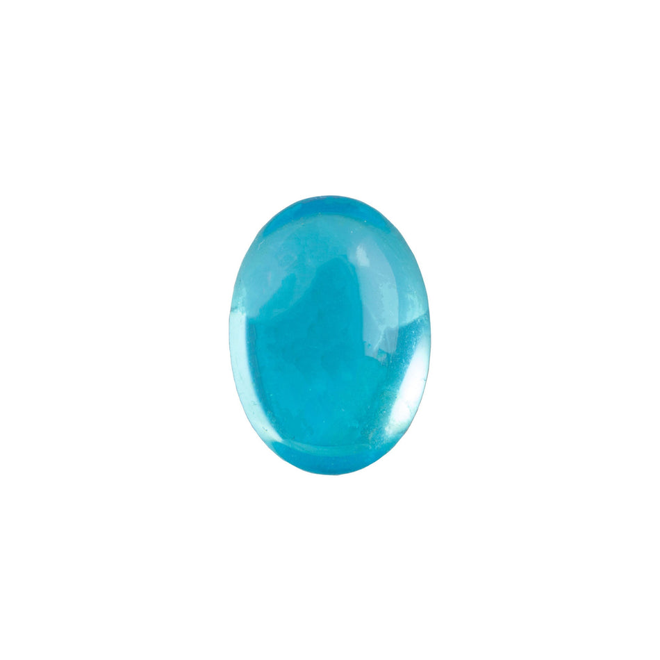 14x10mm Translucent Aqua Foiled Glass Oval Cabochons (4) cab4004J