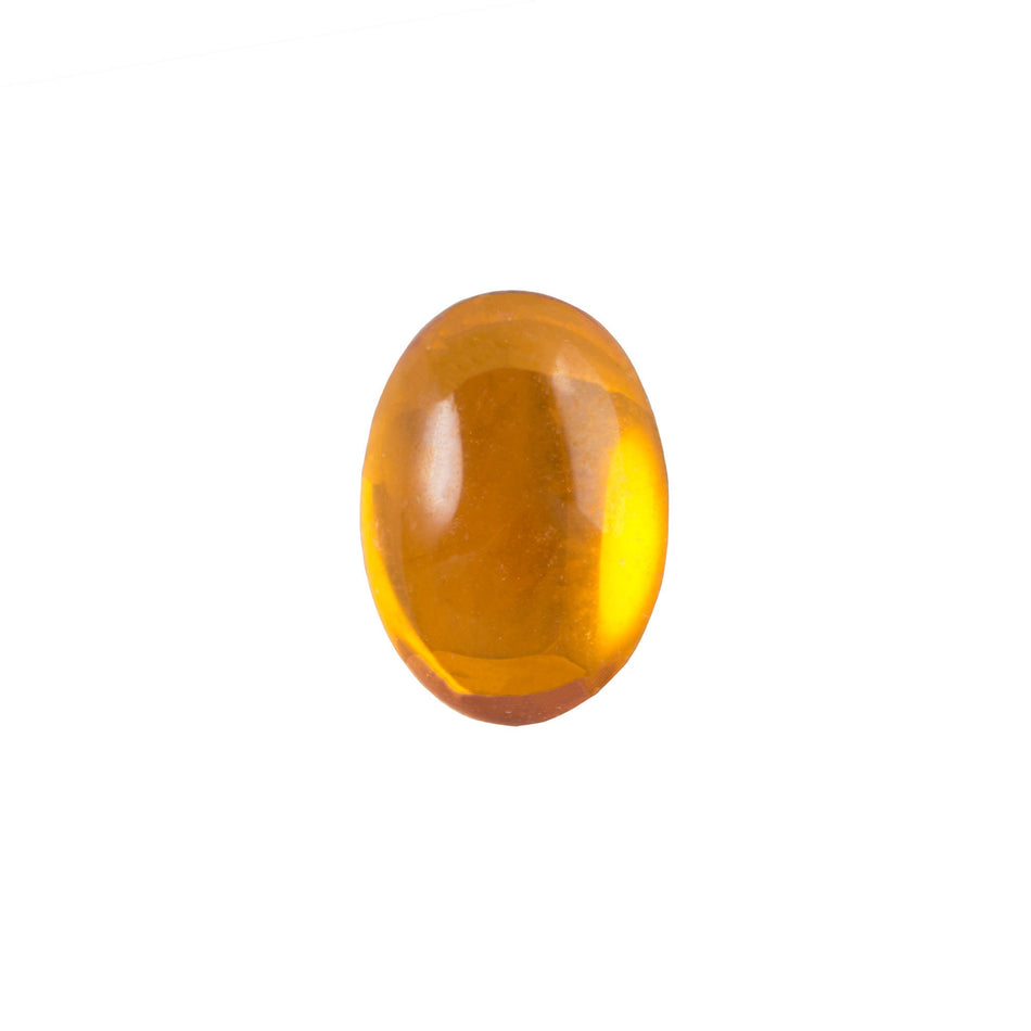 14x10mm Translucent Topaz Foiled Glass Oval Cabochons (4) cab4004E