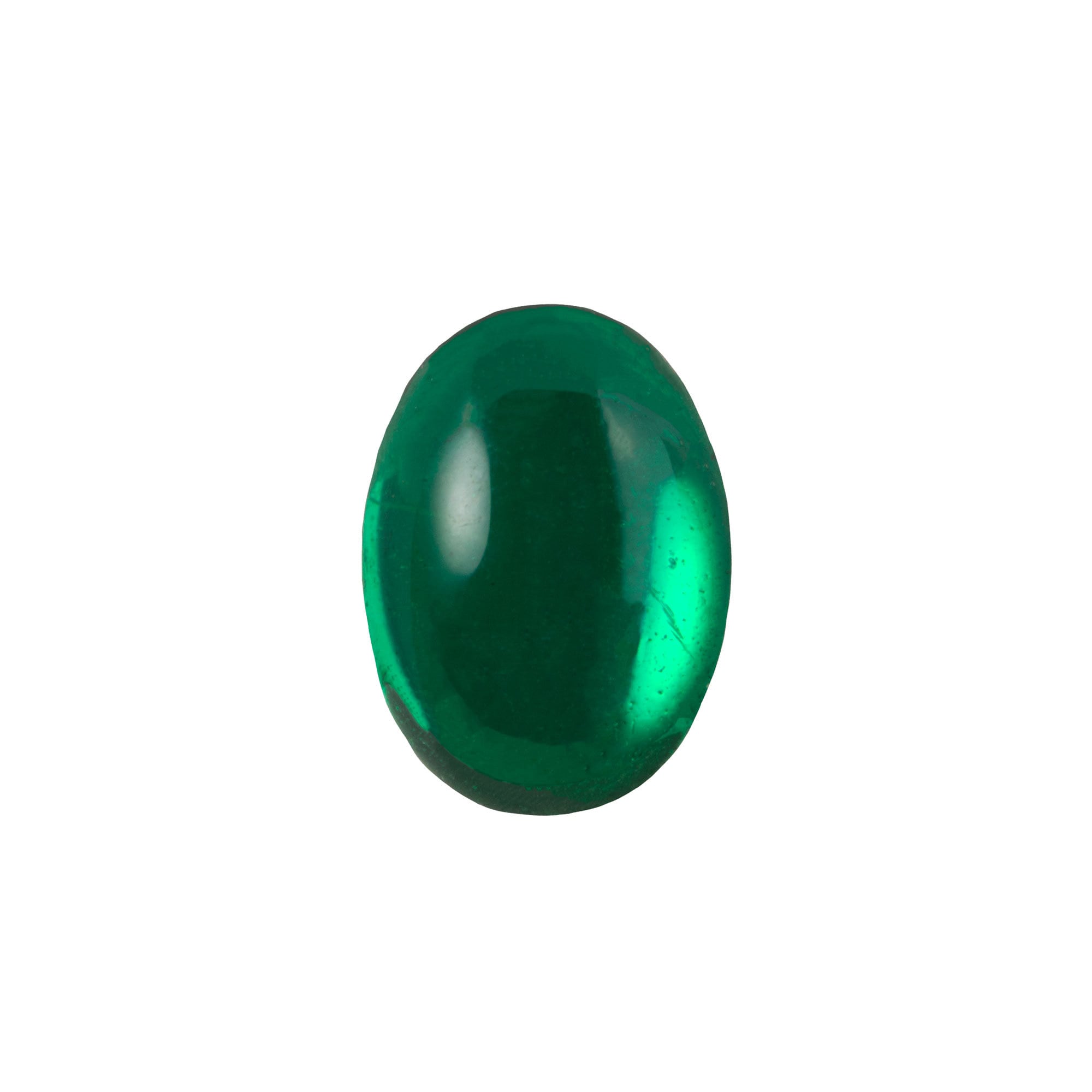 18x13mm Translucent Emerald Foiled Glass Oval Cabochons (2) cab4005B