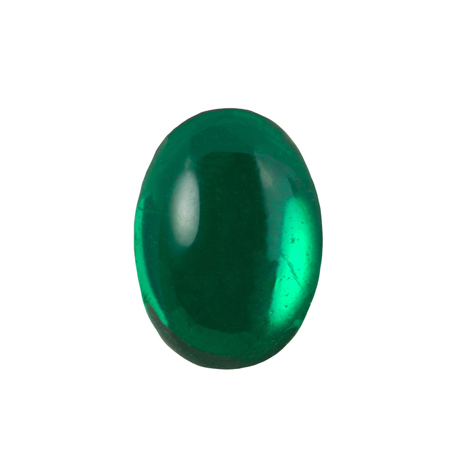 25x18mm Translucent Emerald Foiled Glass Oval Cabochons (1) cab4006B